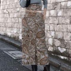 PAISLEY RUG SKIRT ▷ ペイズリー柄 ジャガード ブルー系 水色