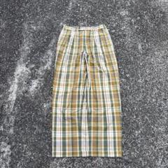 80s vintage スラックス ツータック チェック ダブル yzip