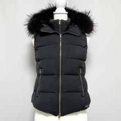 極美品　TATRAS タトラス　ダウンベスト　ルセラ　ラクーンファー　ウール 極美品 タトラス XL ダウンベスト ラクーンファー ブラック