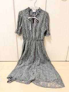 lebecca boutique 夏に漂うレースワンピース グレーのサムネイル