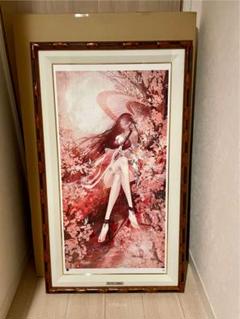 宇野千代桜版画 22/800 金色額縁
