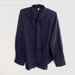GU ジーユー ボウタイシャツQ ネイビー