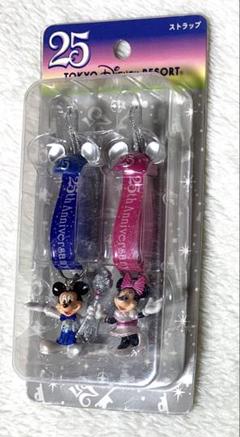 ディズニーランド　ミッキー　25周年　ストラップ　未使用未開封　新品　美品 新品・未開封]東京ディズニーリゾート 25周年記念ストラップ
