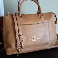 COACH コーチ ショルダーバッグ キャメル A4可 レザー F74386 良品 COACH コーチ ショルダーバッグ レザー シボ革 キャメル