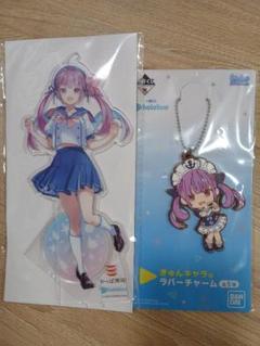 ホロライブ　湊あくあ　かっぱ寿司　NEGI☆U アクリルスタンド＆ラバーチャーム