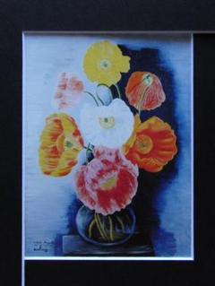 モイズ・キスリング、【ケシの花】、希少な画集画、新品高級額 額装付 モイズ・キスリング、【ケシの花】、希少な画集画、新品高級額