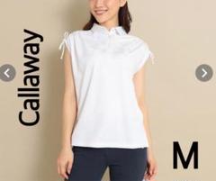 【新品】Callaway フラワージャカードシャツ　ホワイト
