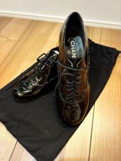 CHANEL シャネル ローファー パテントレースアップシューズ エナメル CHANEL - CHANEL(シャネル) レースアップシューズ アパレル 靴