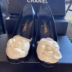 CHANEL シャネル　パンプス　フラットシューズ　ココマーク　コルク　カメリア CHANEL フラットシューズ パンプス カメリア ココマーク 37