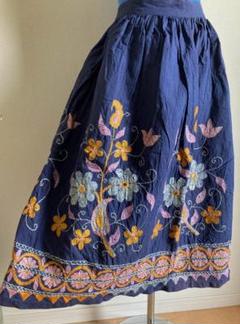 インドヴィンテージミラーワーク手刺繡エプロンスカート/民族衣装/エスニック/民芸