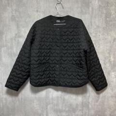 値下げ！ ZARA ザラ キルティング ジャケット コート ハート ブラック 2025年最新】zara ハートキルティングジャケット ブラックの人気