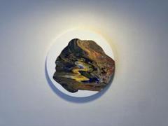 【直径30cm】アクリル流し技法 抽象アート 円形