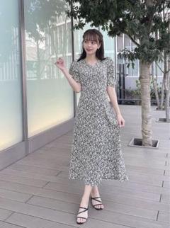 AnMILL バックレースアップフラワーOP グリーン♡完売品♡ AnMILL バックレースアップフラワーOP グリーン♡完売品