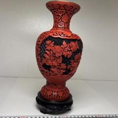 ♦中国 美術工芸品 堆朱 彫漆 楼閣山水図瓶 花瓶コレクション骨董品アンティーク 中国 剔紅 堆朱 楼閣山水人物文盤 輪花皿 M R6804 - メルカリ
