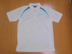TaylorMade★テーラーメイド美品ジップアップシャツ/白×サックス★M寸