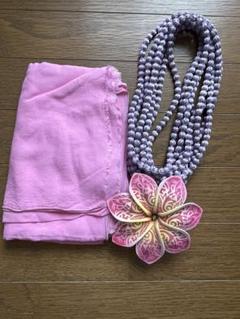タヒチアンダンス　フラダンス　パレオ&レイ&ピック