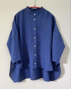 【限定SALE】 美品 motomi.m モトミエム リネンノーカラーブラウス 値下げ！ 美品 motomi.m モトミエム リネンノーカラーブラウス