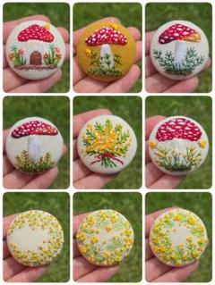 刺繍　ブローチ　ハンドメイド