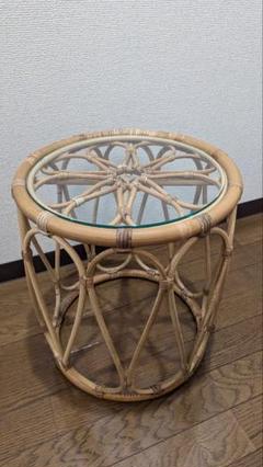 ラタン テーブル ガラス