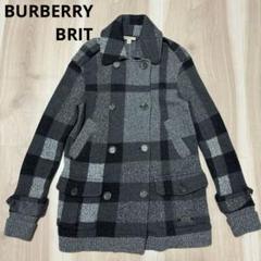 バーバリーブリット　チェック柄　ウール　Pコート 2025年最新】BURBERRY BRIT レディース ピーコート・ウール