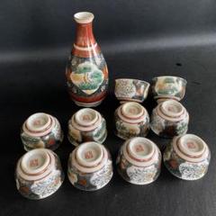 九谷焼 徳利 [B23945] 青手 銘有り アンティーク 花器 花瓶 酒器 楽天市場】九谷焼 酒器揃 青手古九谷 徳利 盃セット / 文吉窯