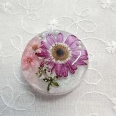 ピンク花　レジン　ヘアゴム　ハンドメイド　ポニーフック　ヘアピン　キーホルダー