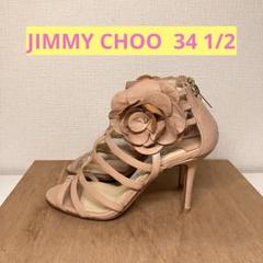 送料無料 通販 JIMMY CHOO サンダル ピンク ヒール 花 イタリア製 レザー 靴
