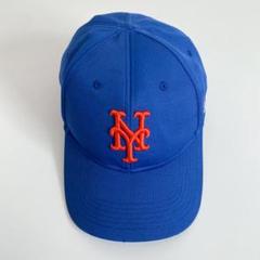 【ニューヨークメッツ】 海外古着 MLB 刺繍 ラウンドキャップ 帽子 ブルー