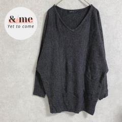 capsule color ニットチュニック　Ｖネック　ドルマンスリーブ　グレー