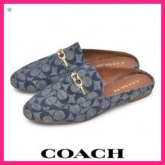 一回着用後ソール洗浄済 美品 人気 COACH コーチ スリッポン