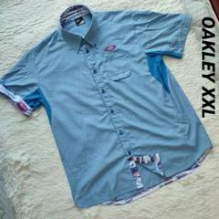 OAKLEY XXL 半袖シャツ ボタンダウン 刺繍ロゴ 美品 オークリー