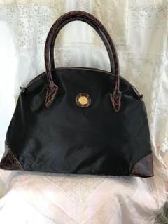 銀座和光　ボストンバッグ　ハンドバッグ　大容量　オールレザー　ブラック 美品】ワコウ 和光 レザー ハンドバッグ ボストンバック A4 大