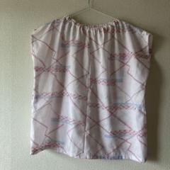 067 浴衣反物からフレンチスリーブシャツ　ゆったりサイズ