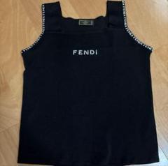 FENDI　フェンディ　メッシュタンクトップ　ノースリーブ　ズッカ柄　イタリア FENDI フェンディ ノースリーブ タンクトップ レディース40
