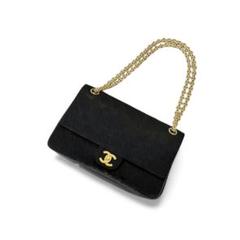 シャネル マトラッセ ジャージー×ラムスキン ダブルチェーンバッグ