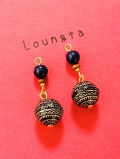 ハンドメイドピアス 樹脂フックピアス ノンホールピアス ネジバネ式イヤリング