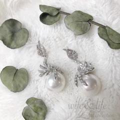 ジルコニア パールピアス ウェディング アクセサリー 上品 キラキラ