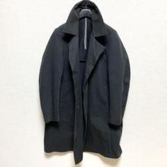 美品 カズユキクマガイ ハイカウントラバークロス ロングコート 黒 サイズ2 期間限定30％OFF! KAZUYUKI フーデッドコート ハイカウント