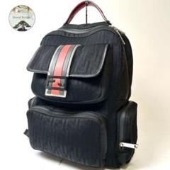 リッキーフェンディ ロゴバックル ズッカ メッシュ レザー リュックサック リッキー様専用フェンディ ロゴバックル ズッカ メッシュ レザー