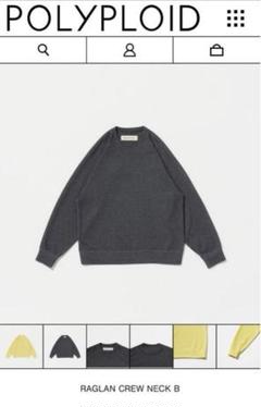 美品 POLYPLOID 24SS RAGLAN CREW NECK B 3 POLYPLOID RAGLAN CREW NECK size:3