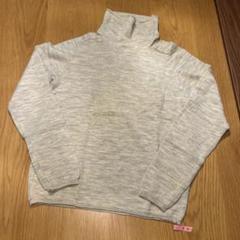 45rpmコットン100% アイボリーと青のストライプサマーセーター