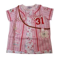 1万円引き☆タグ付き☆ミキハウス　騙し絵ユニフォームTシャツ(80)