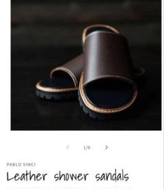 pablo vinci シャワーサンダル ブラック　Lサイズ Leather shower sandals – Pablo vinci