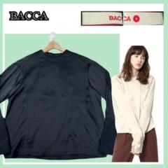 ✨美品✨BACCA ソフトサテン ギャザー 長袖ブラウス 黒 36 日本製のサムネイル