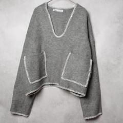 オーバーサイズ グレー ZARA セレモニー オーバーサイズオックスフォードシャツ - ホワイト/ グレー