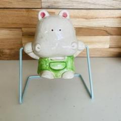RUNE 内藤ルネ 陶器製　貯金箱 カバ 当時物 昭和レトロ　ユラユラ
