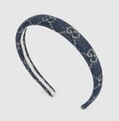 GUCCI  グッチ エコウォッシュドデニム ブルー ヘアバンド カチューシャ GUCCI - GUCCI(グッチ) カチューシャ美品 エコ ウォッシュ ド
