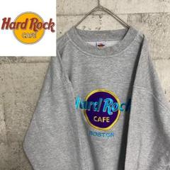 【大人気】ハードロックカフェ 刺繍ロゴ スウェット トレーナー 裏起毛