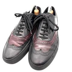 NEIL BARRETT スタッズレザースニーカー NEIL BARRETT Two-Toned High-Top Leather Sneakers Size uk 6.5