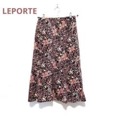 LEPORTE フラワープリント スカート 花柄 レポルテ ペイズリー ポリ